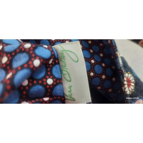 ! Vera Bradley Tote in "Night Owl"  Outside Pocket Snap Closure 2 Strap Handle - Picture 4 of 6